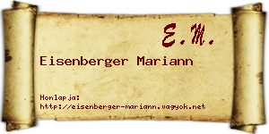 Eisenberger Mariann névjegykártya